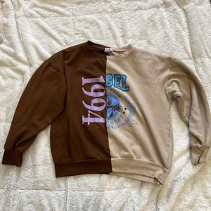 Split color sweatshirt